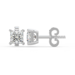 Load image into Gallery viewer, Solitaire Princess Lab Grown Diamond Studs Earrings by Stefee