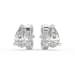 Load image into Gallery viewer, Solitaire Pear Lab Grown Diamond Studs Earrings by Stefee