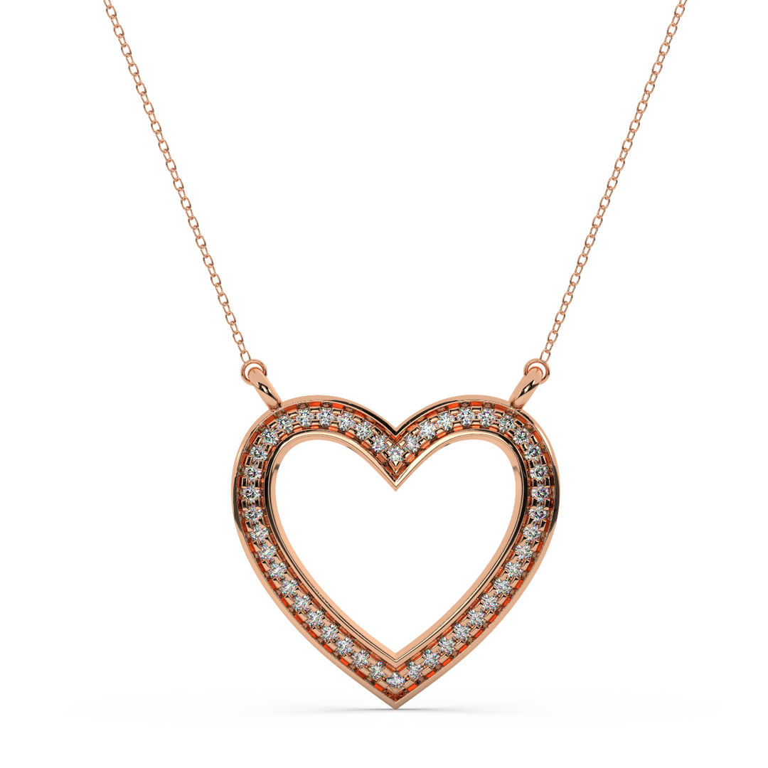 Open Heart Lab Grown Diamond Pendant by Stefee