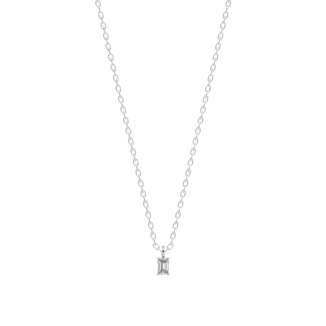 Solitaire Emerald Lab Grown Diamond Pendant by Stefee