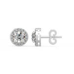 Load image into Gallery viewer, Round Halo Lab Grown Diamond Studs Earing by Stefee