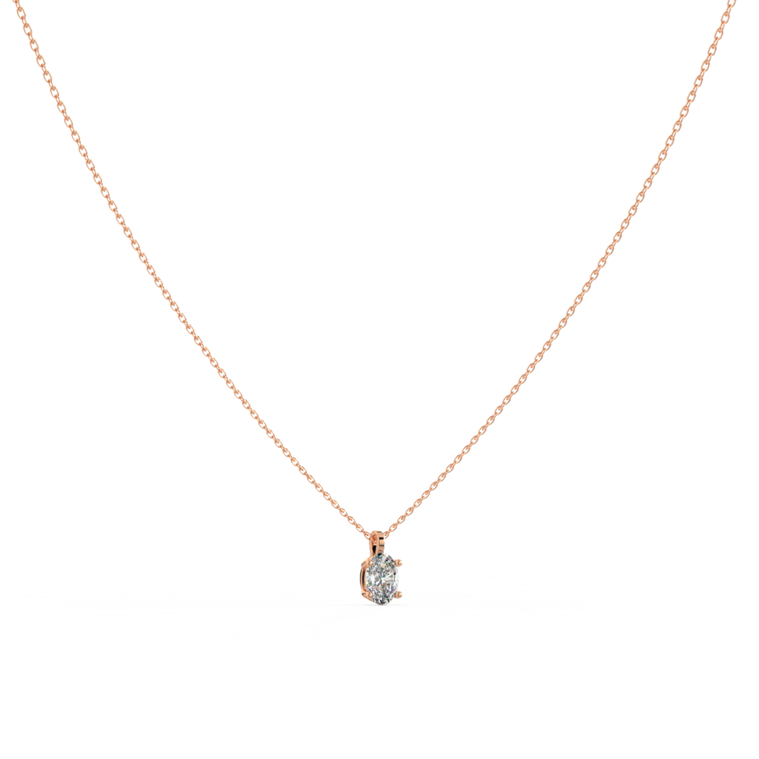 Solitaire Oval Lab Grown Diamond Pendant by Stefee