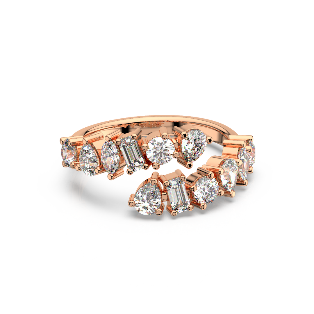 Multi-Shape Twist - Lab Grown Diamond Ring by Stefee Jewels