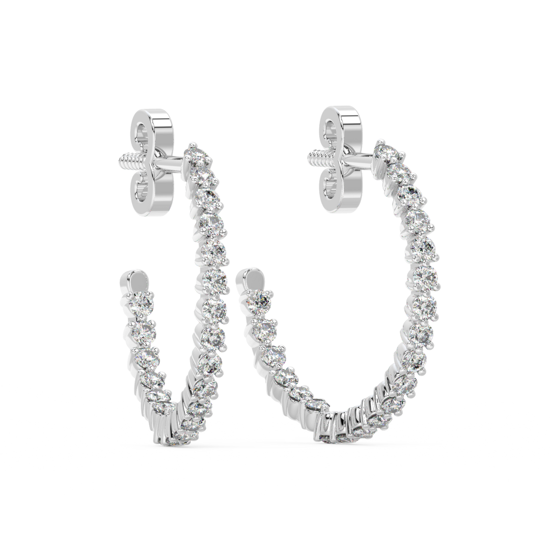 Inside-out Hoop Lab Grown Diamond Earrings by Stefee