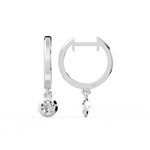 Load image into Gallery viewer, Lab Grown Diamond Bezel Drop Huggie Hoops Earrings by Stefee