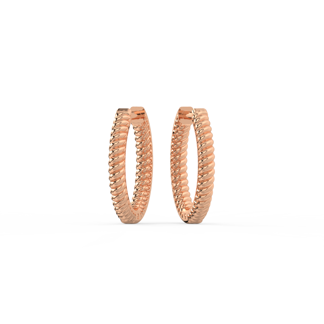 Braided Hoops Lab Grown Diamond Earrings by Stefee