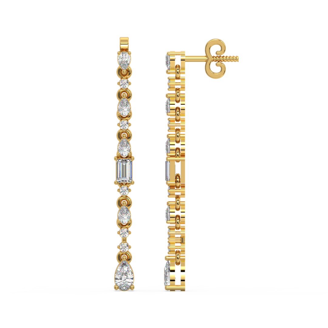 Diamond Fringe Earrings  Studs By Stefee Jewels
