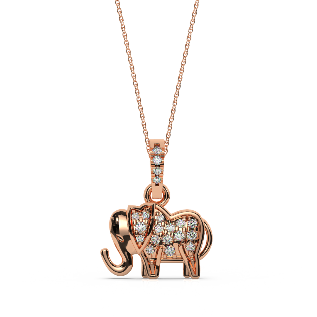 Elephant Lab Grown Diamond Pendant by Stefee