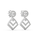 Load image into Gallery viewer, Glitter Swirls Lab Grown Diamond Drop Earrings by Stefee Jewels