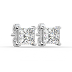 Load image into Gallery viewer, Solitaire Princess Lab Grown Diamond Studs Earrings by Stefee