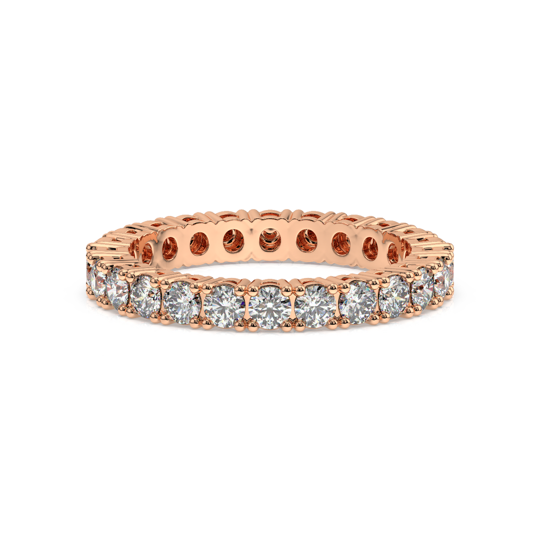 Large Petite Brilliant Round Band Lab Grown Diamond Ring by Stefee Jewels