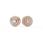 Load image into Gallery viewer, Double Round Halo Lab Grown Diamond Studs Earrings by Stefee