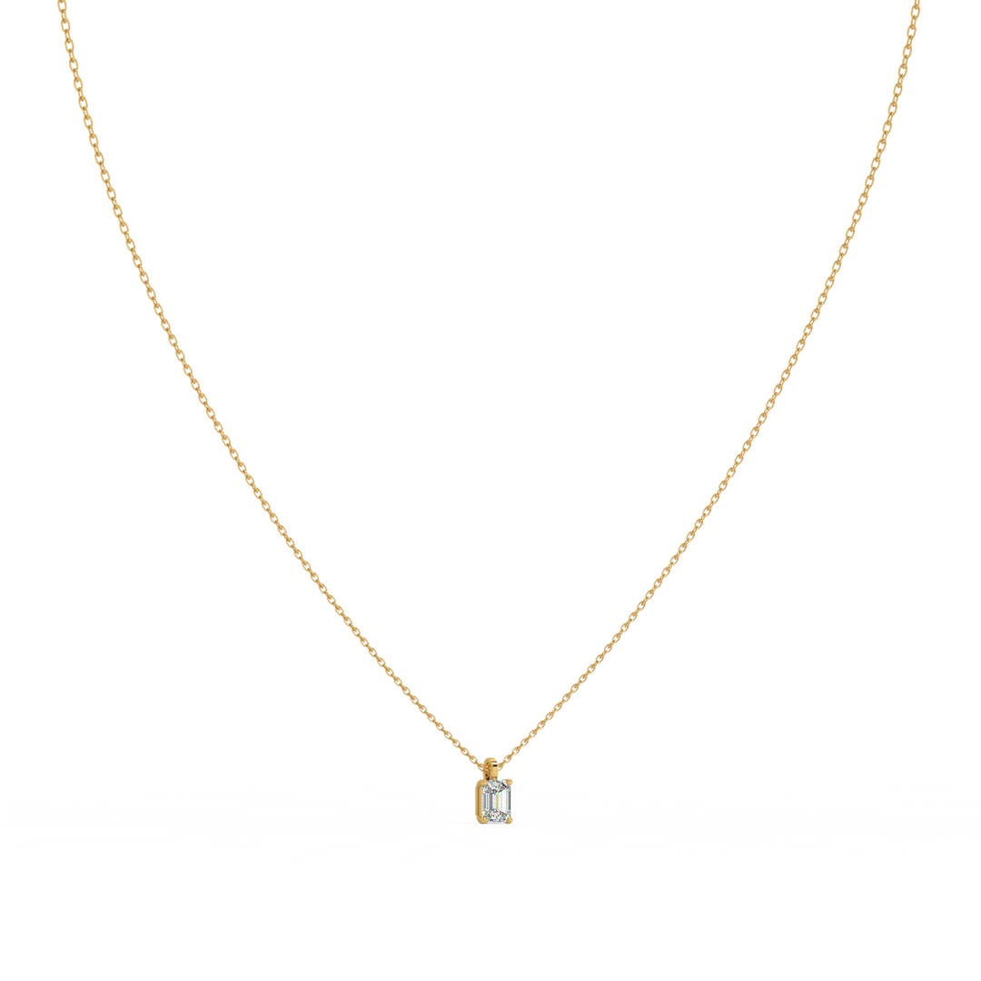 Solitaire Emerald Lab Grown Diamond Pendant by Stefee