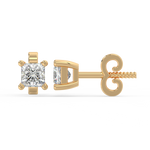 Load image into Gallery viewer, Solitaire Princess Lab Grown Diamond Studs Earrings by Stefee