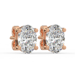 Load image into Gallery viewer, Solitaire Oval Lab Grown Diamond Studs Earrings by Stefee