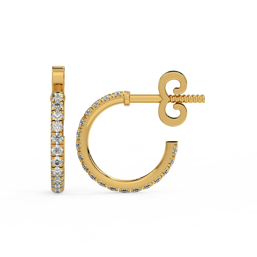 0.42 ct Lab Grown Diamond Arc Hoops Earrings by Stefee