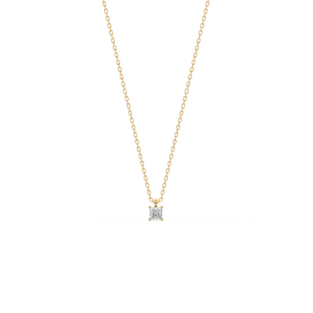 Solitaire Princess Lab Grown Diamond Pendant by Stefee