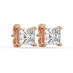 Load image into Gallery viewer, Solitaire Princess Lab Grown Diamond Studs Earrings by Stefee