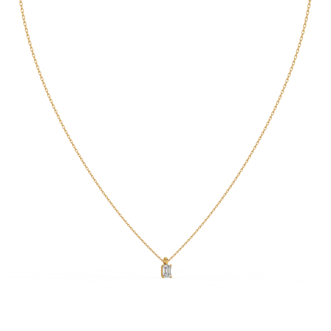 Solitaire Emerald Lab Grown Diamond Pendant by Stefee