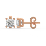 Load image into Gallery viewer, Solitaire Princess Lab Grown Diamond Studs Earrings by Stefee
