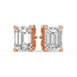 Load image into Gallery viewer, Solitaire Emerald Lab Grown Diamond Studs Earrings by Stefee