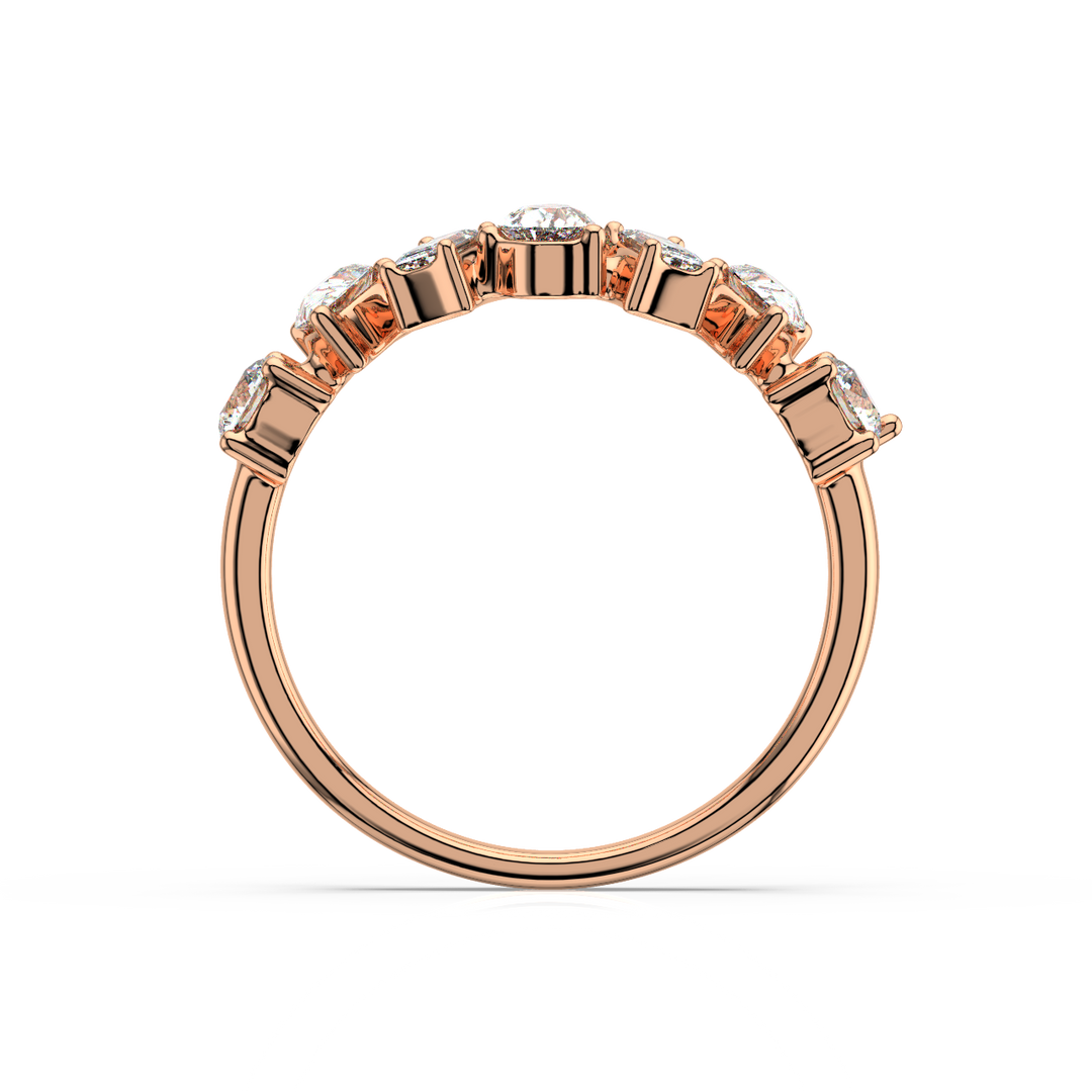 Multi-Shape Half Band Lab Grown - Engagement Diamond Ring by Stefee Jewels