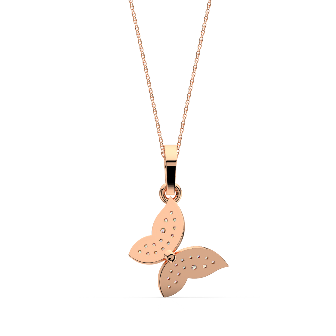 Princess Butterfly Lab Grown Diamond Pendant by Stefee