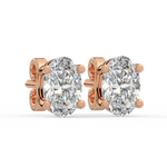 Load image into Gallery viewer, Solitaire Oval Lab Grown Diamond Studs Earrings by Stefee