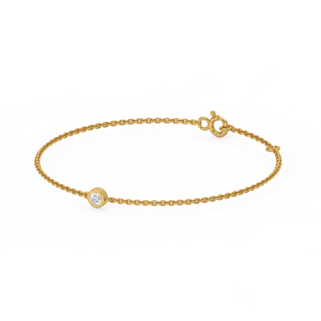 Bezel Set Lab Grown Diamond Bracelet by Stefee