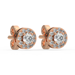 Load image into Gallery viewer, Lab Grown Diamond Round Halo Studs Earrings by Stefee
