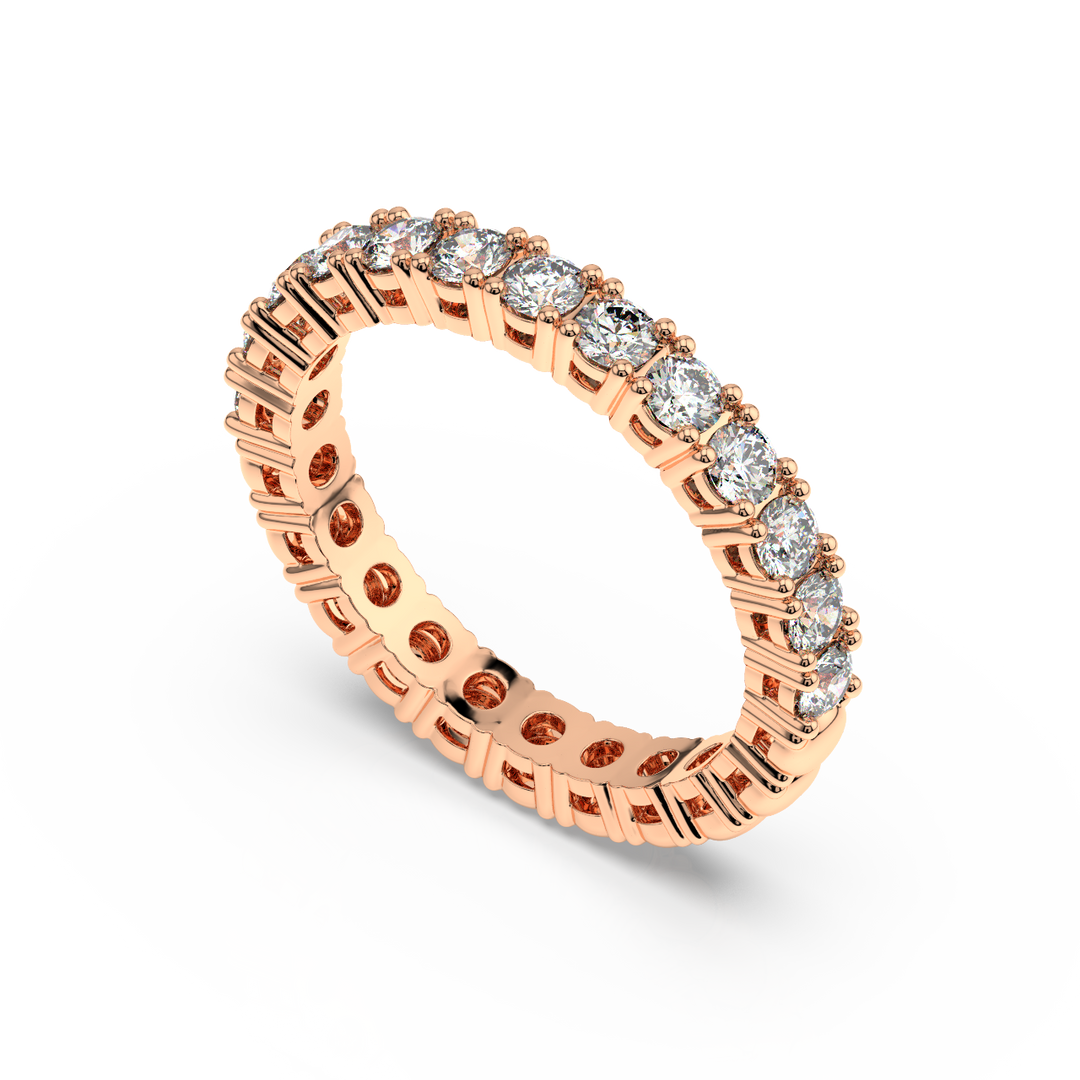 Large Petite Brilliant Round Band Lab Grown Diamond Ring by Stefee Jewels
