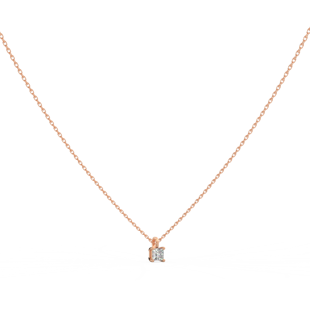 Solitaire Princess Lab Grown Diamond Pendant by Stefee