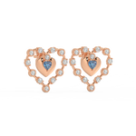 Load image into Gallery viewer, Connected Hearts  Lab Grown Diamond Studs By Stefee Jewels