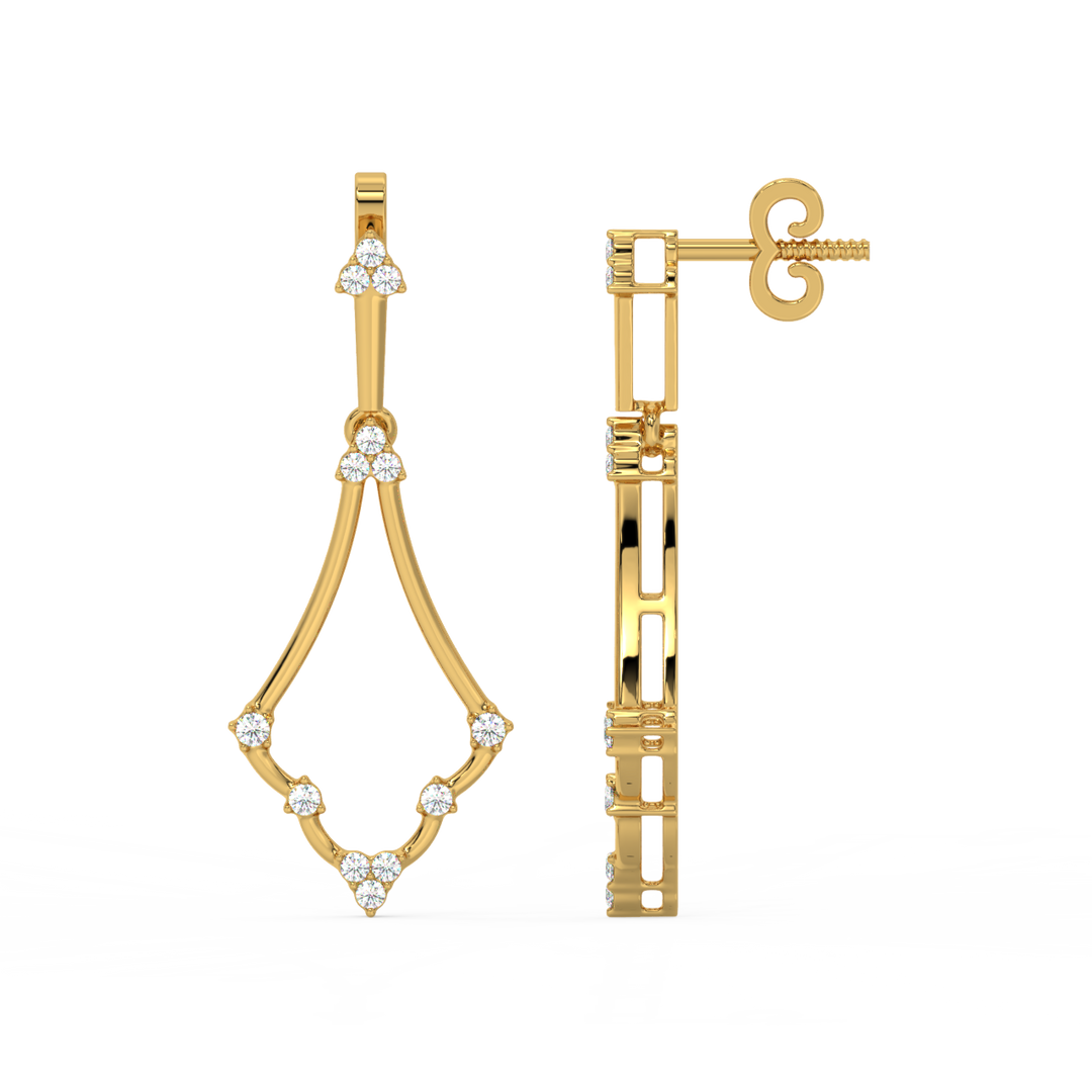 Glitter Streams Lab Grown Diamond Drop Earrings by Stefee Jewels