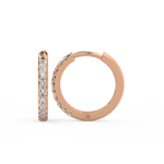 Load image into Gallery viewer, Pave Huggie Hoops Lab Grown Diamond Earrings by Stefee