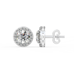 Load image into Gallery viewer, Lab Grown Diamond Round Halo Studs Earrings by Stefee