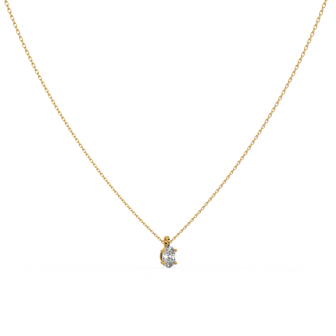 Solitaire Oval Lab Grown Diamond Pendant by Stefee