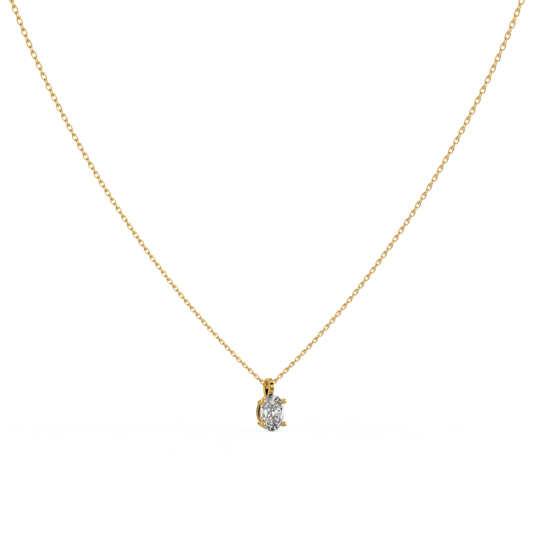 Solitaire Oval Lab Grown Diamond Pendant by Stefee