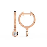 Load image into Gallery viewer, Lab Grown Diamond Bezel Drop Huggie Hoops Earrings by Stefee