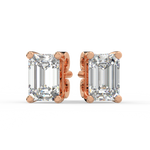 Load image into Gallery viewer, Solitaire Emerald Lab Grown Diamond Studs Earrings by Stefee