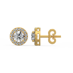 Load image into Gallery viewer, Round Halo Lab Grown Diamond Studs Earing by Stefee
