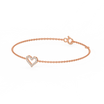 Load image into Gallery viewer, Open Heart Chain Lab Grown Diamond Bracelet by Stefee
