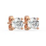 Load image into Gallery viewer, Solitaire Round Lab Grown Diamond Studs Earrings by Stefee