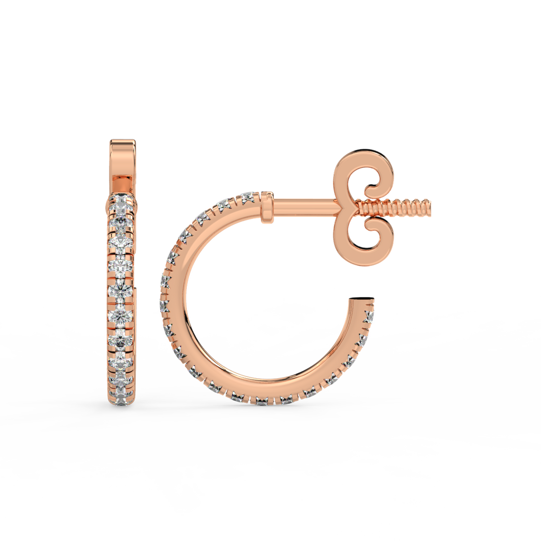 0.42 ct Lab Grown Diamond Arc Hoops Earrings by Stefee