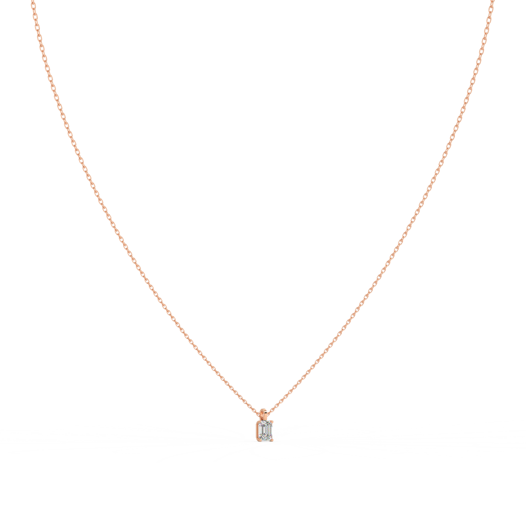 Solitaire Emerald Lab Grown Diamond Pendant by Stefee