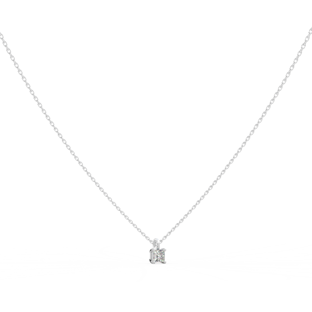 Solitaire Princess Lab Grown Diamond Pendant by Stefee
