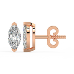 Load image into Gallery viewer, Solitaire Marquise Lab Grown Diamond Studs Earrings by Stefee