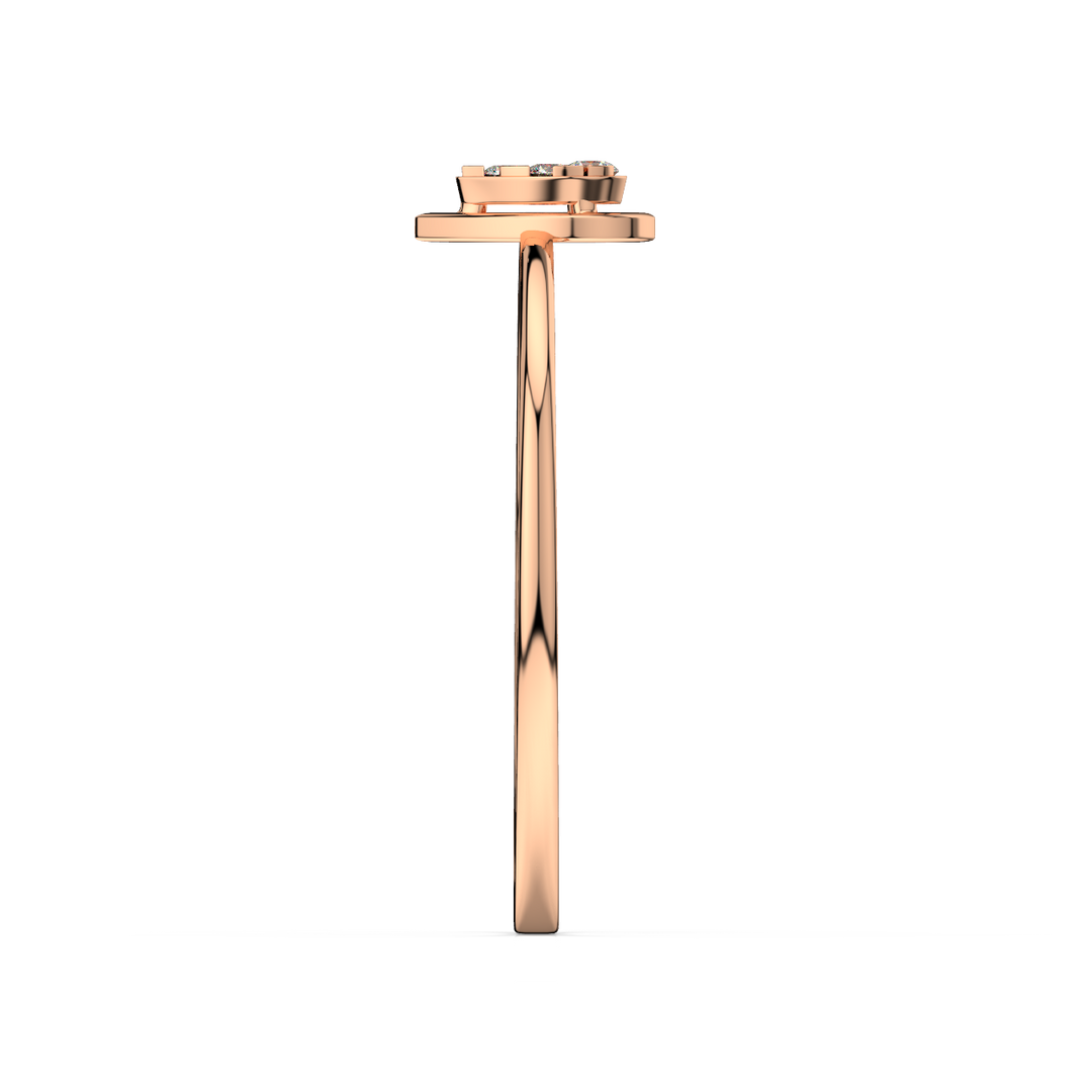 Pear Shaped with Round Clustered Lab Grown Diamond Ring by Stefee Jewels