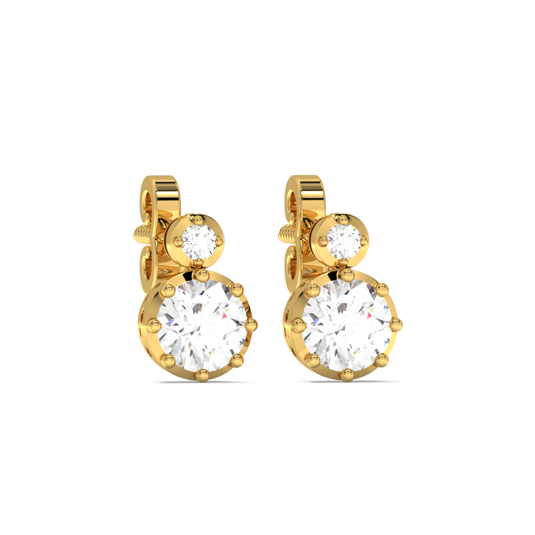 Twin Round Lab Grown Diamond  Studs By Stefee Jewels