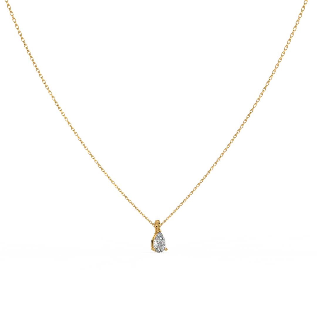 Solitaire Pear Lab Grown Diamond Pendant by Stefee